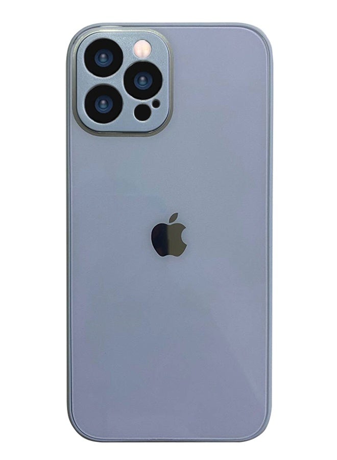 iPhone 13 Pro Back Cover Tempered Glass With Silicone Rubber Frame For IPhone 13 Pro Case - Baby Blue  - Image 2