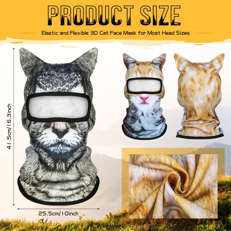 Cutecrop 6 Pcs 3D Cat Ski Masks Funny Dog Balaclava Face Covers Animal Cycling Masks for Cosplay Winter Halloween Outdoor(Cool) Multicolor - Image 2