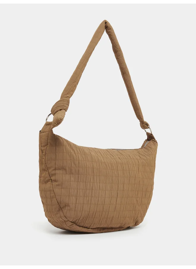 ستايلي Styli Textured Shoulder Bag with Zip Closure