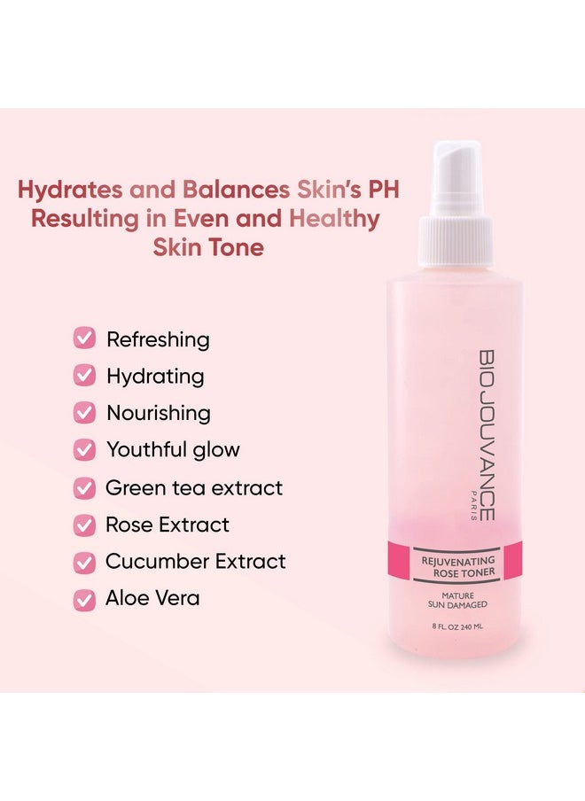 BIO JOUVANCE PARIS Rejuvenating Rose Toner Spray 8Oz / 240Ml For Mature/Sun Damaged Skin Ph Balancing Alcoholfree Gentle Hydrating Face Toner Daily Facial Skin Care Made In France  - Image 3