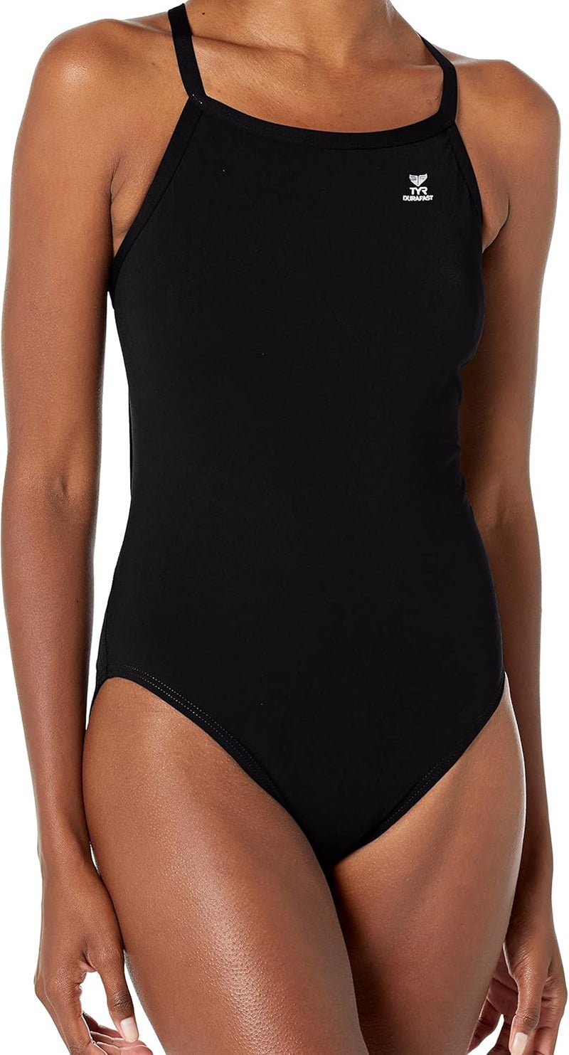 TYR Sport Women's Solid Durafast Diamondback One-Piece Swimsuit in Black - Image 1