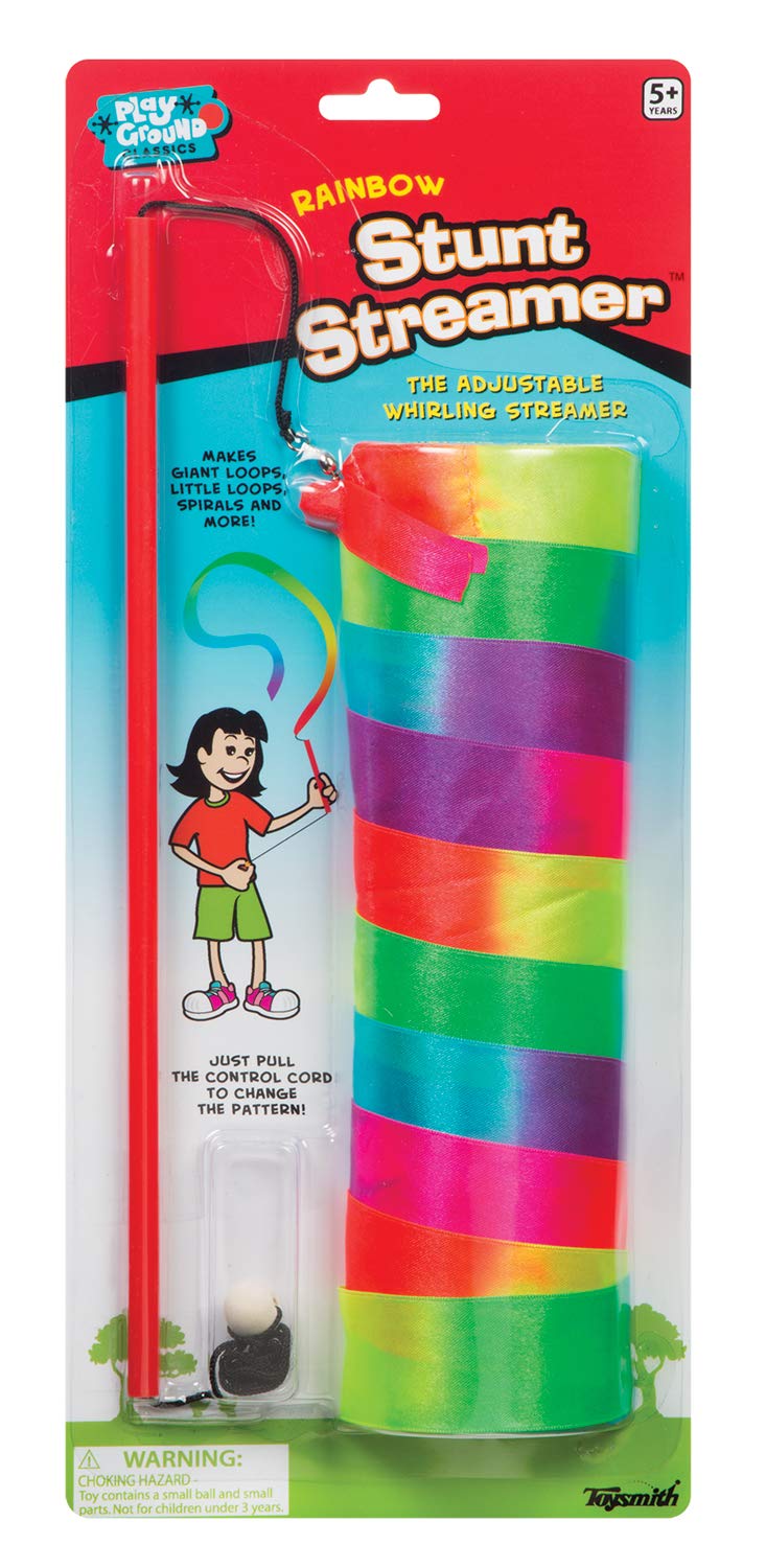 Toysmith Playground Classics Rainbow Stunt Streamer - 6.5ft Multi-Colored Ribbon Streamer, Kids Outdoor Toys, Outdoor Toys for Girls - Image 1