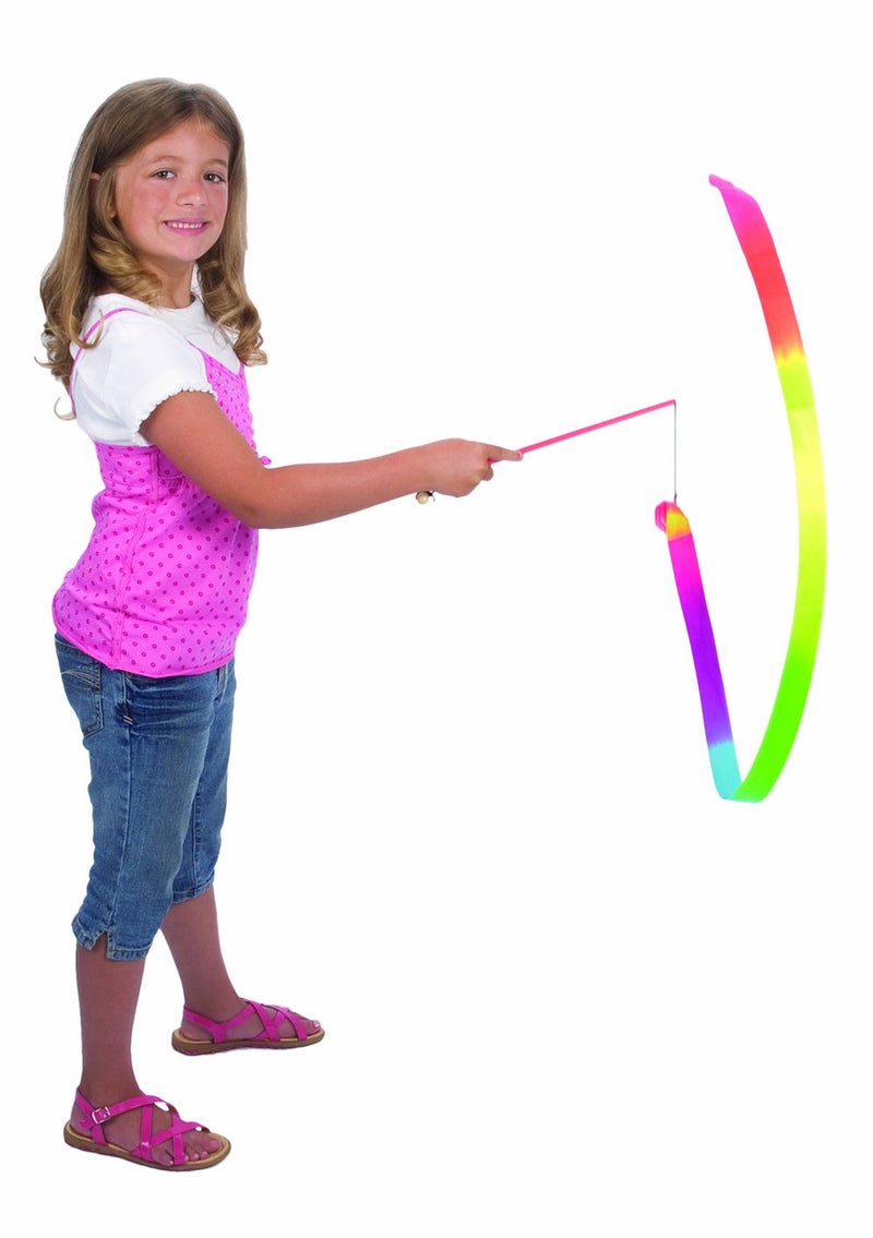 Toysmith Playground Classics Rainbow Stunt Streamer - 6.5ft Multi-Colored Ribbon Streamer, Kids Outdoor Toys, Outdoor Toys for Girls - Image 2