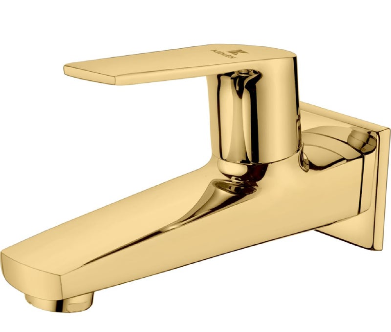 OVISES French Gold PVD Finish Pillar Cock/Wall Mount Wash Basin Cock/Faucet | Luxurious Deck-Mount Brass Bathroom Accessory | Elegant and Durable Design (Bib Cock)