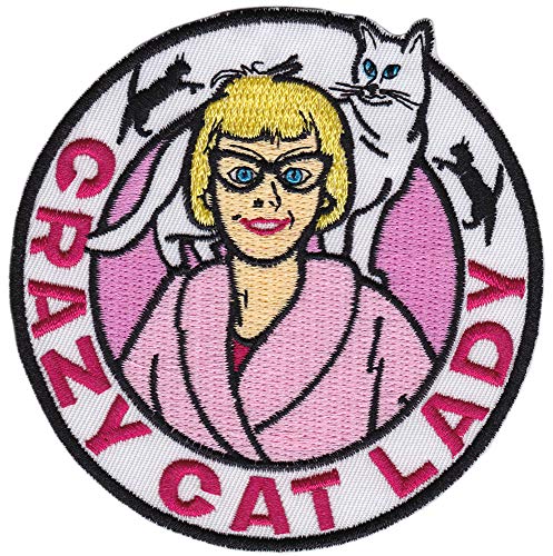 Accoutrements Mcphee Crazy Cat Lady Embroidered Iron-On Patch - Image 1