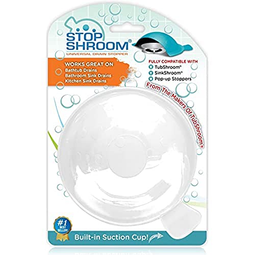 StopShroom The Ultimate Universal Drain Stopper Plug for Bathtub, Bathroom, and Kitchen Sink Drains (White) - Image 1