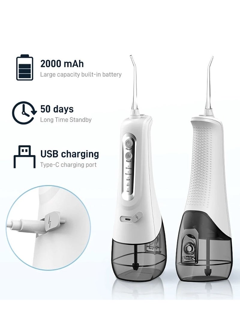 DOSCHER Portable Water Dental Flosser For Teeth Cleaning Dental Oral Irrigator With 4 Modes Scalable 4 Jet Nozzles IPX7 Water Resistance 300ML - Image 5