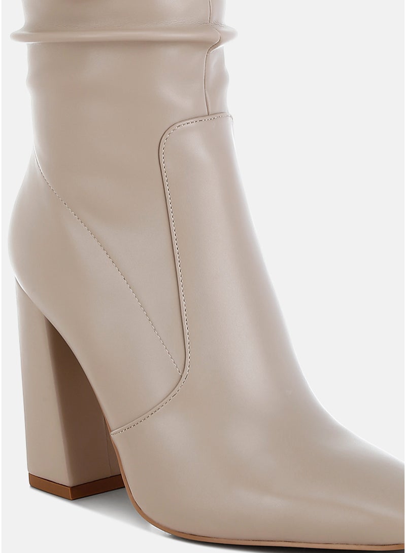 London Rag Slouchy Calf Boots in Beige - Image 4