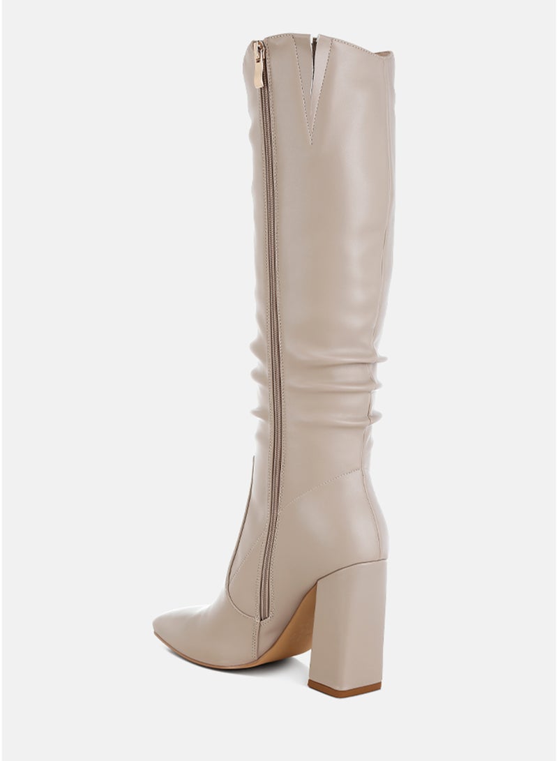 London Rag Slouchy Calf Boots in Beige - Image 3