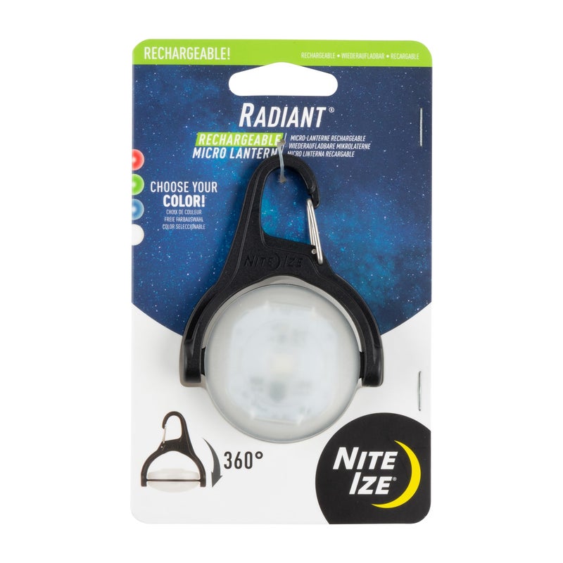 Nite IZE Radiant Rechargeable Micro Lantern Portable Swivel Light with Clip LED Light for Carabiner Keychains Dog Collars DiscO Select - Image 2