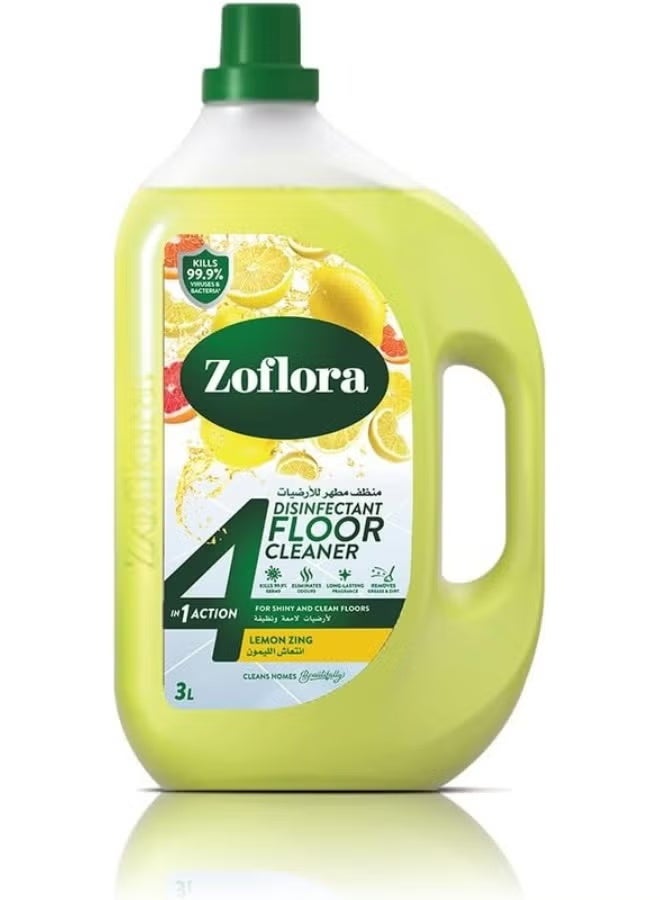 Zoflora Lemon Zing Diluted Disinfectant Floor Cleaner – 3L - Image 1