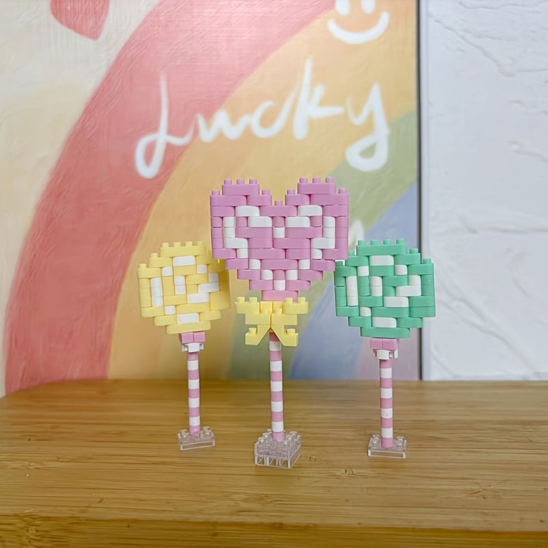 Sweet Lollipop Building Block Tea Sets Model Three Dimensional Assembly Educational Toy Enjoyable Construction Fun Birthday Or Christmas Gift - Image 1