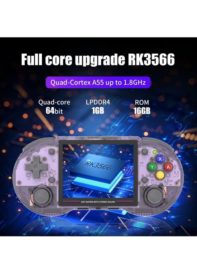 ANBERNIC  RG353PS Retro Handheld Game Console, Single Linux System RK3566 Chip 3.5 Inch IPS Screen, Comes with 128G TF Card Preinstalled 4519 Games, Support 5G WiFi 4.2 Bluetooth (Transparent Purple)  - Image 2