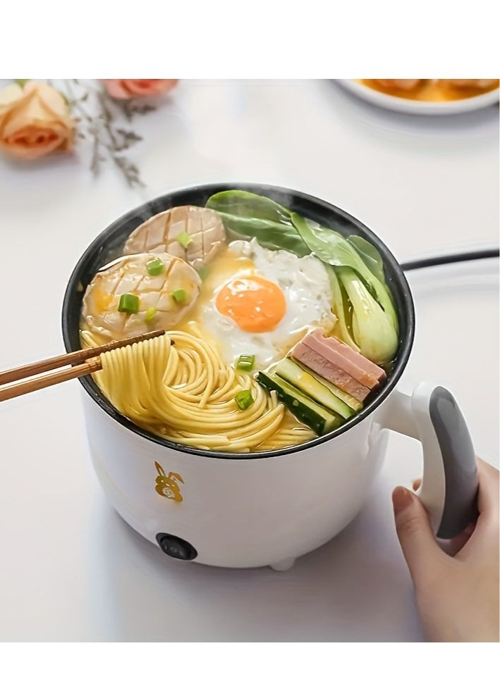 XiuWoo - Electric Hot Pot Electric Pot 1.8L Mini Crock Pot Electric Cooker with Steamer And Overheat Protection Ideal for Stews Soups Hot Pots and Noodles for One Person - Image 1