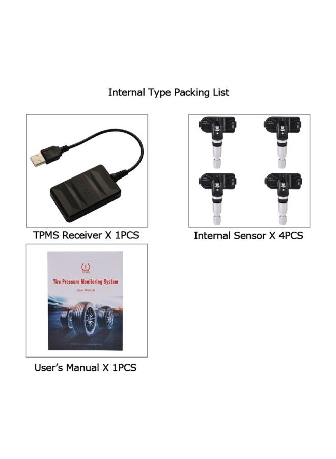 Loquat USB Tire Pressure Monitor For Android Navigation With 4 Sensor Set - Image 2