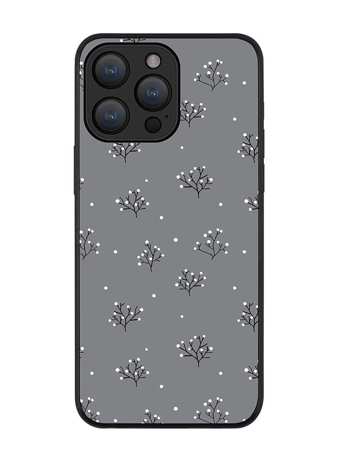 Stylizedd Cover for iPhone 15 Pro Case Rugged Black Slim fit Soft Flexible Anti Drop TPU Gel Thin Protective Phone Cases - Winter Splinter - Image 1