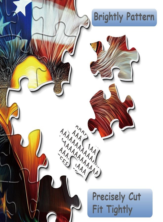 PPuzzling American Flag Eagle Puzzles for Adults 1000 Pieces, USA Patriotic Faith Jigsaw Puzzle, Vintage Bird Art Puzzles as Home Decor - Image 4