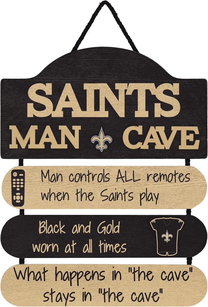 FOCO NFL Team Logo Mancave Man Cave Hanging Wall Sign - Image 1