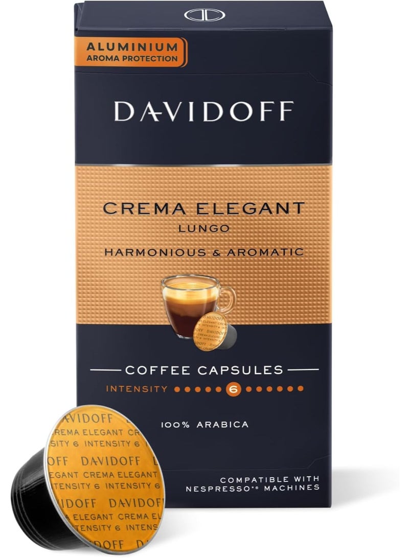 Davidoff - Crema Elegant Lungo Capsules - 55gm (10 Capsules) - Image 1