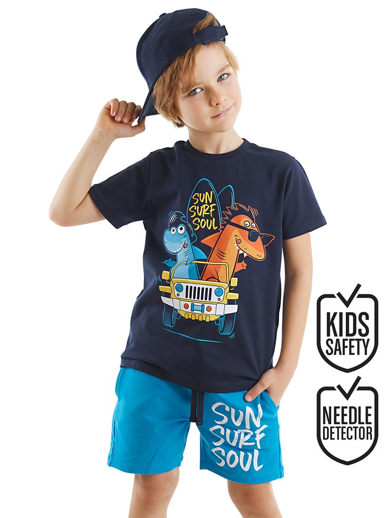 Denokids Shark Surf Boy T-shirt&Shorts Set - Image 1