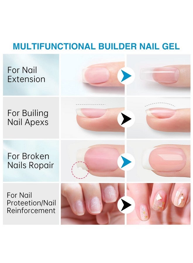 ZODENIS Builder Gel For Nails (15Ml) 5In1 Builder Gel Nail Strengthener Uv Gel Nail Polish Base Coat Hard Gels For Nails Extension Nail Art Manicure Repair Nail Decoration Decals & Jewels (Clear) - Image 4