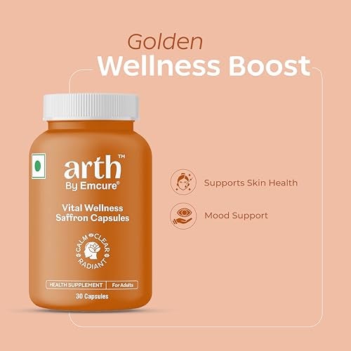 Arth Premium Kesar Saffron Beauty Capsules | Skin Glow, Radiance & Mood Support | Beauty & Wellness Supplement | 30 Veg Capsules - Image 3