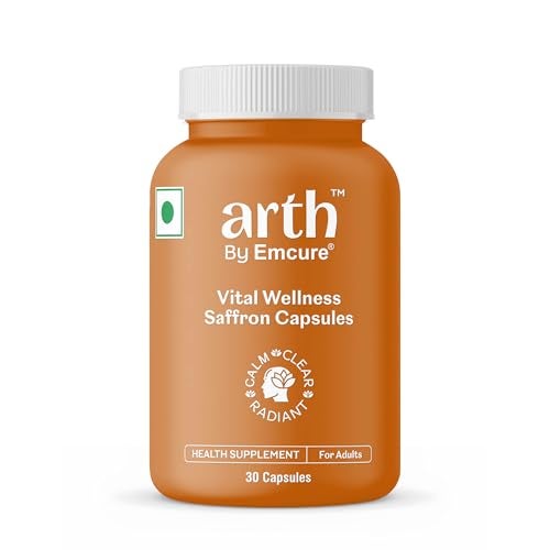 Arth Premium Kesar Saffron Beauty Capsules | Skin Glow, Radiance & Mood Support | Beauty & Wellness Supplement | 30 Veg Capsules - Image 1
