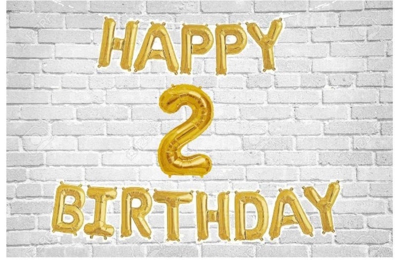 Balloonistics Happy Birthday Letter Golden Foil Balloons and Number Golden Foil Balloon for Party Decoration (Number 2) - Image 5