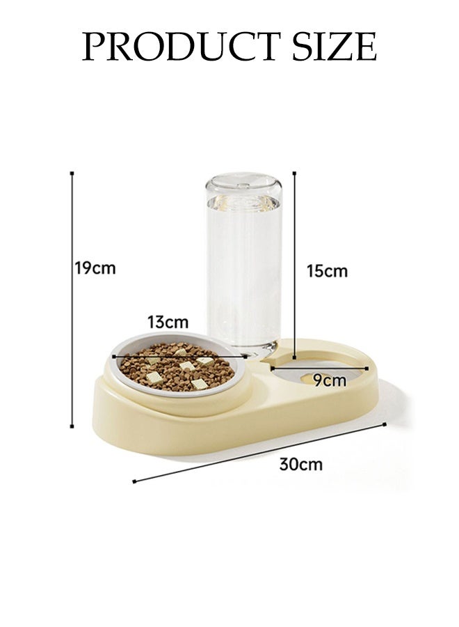 DUNISO 2 in 1 Cat Bowl for Food and Water, Feeder Bowl with 16° Tilt,for Pet,Food Wet and dry separation,Stainless Steel Pet Bowl and Auto Gravity Pet Water Dispenser - Image 2