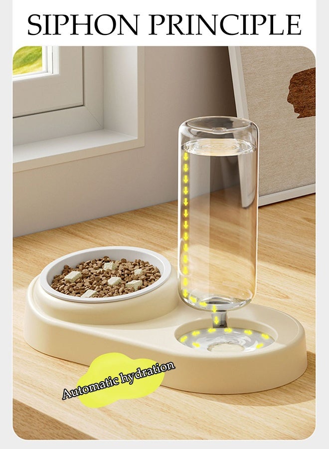 DUNISO 2 in 1 Cat Bowl for Food and Water, Feeder Bowl with 16° Tilt,for Pet,Food Wet and dry separation,Stainless Steel Pet Bowl and Auto Gravity Pet Water Dispenser - Image 5