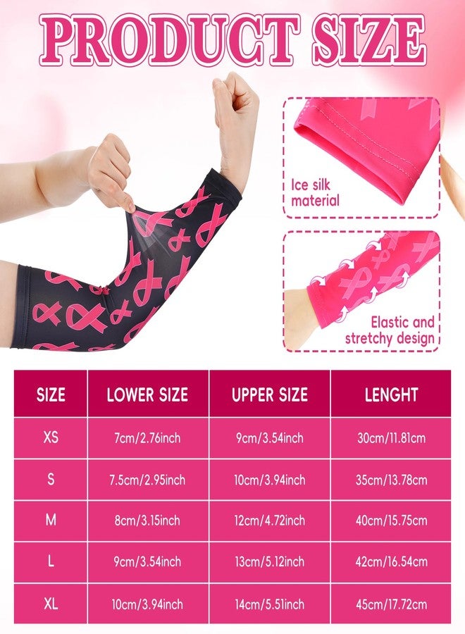 Handepo 12 Pairs Pink Football Arm Sleeves Youth Breast Cancer Awareness Football Arm Sleeves Bulk for Youth Women Men(Medium) - Image 2
