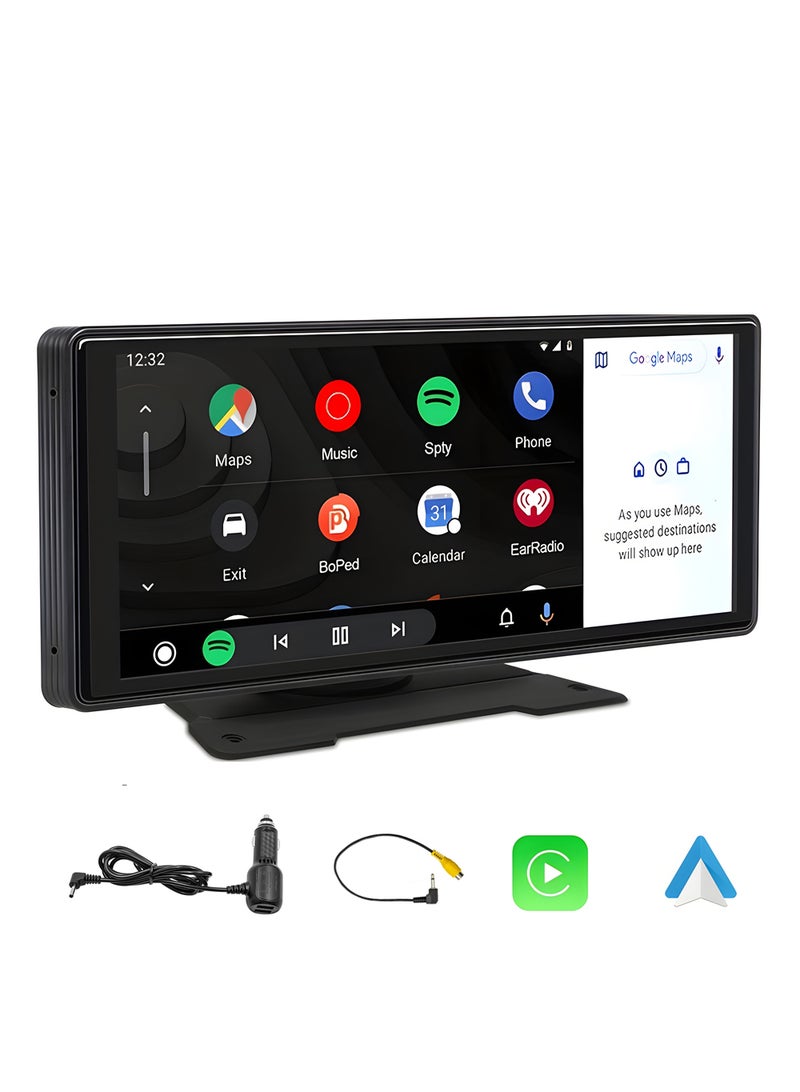 EzzySo Wireless CarPlay with 10.26 Inch Screen, Supports Apple CarPlay and Android Auto, Touch Screen Car MP5 Player Car Audio - WiFi, Bluetooth, FM, Car Portable Console Adapter, Link FM Transmitter AUX Output USB TF - Image 1