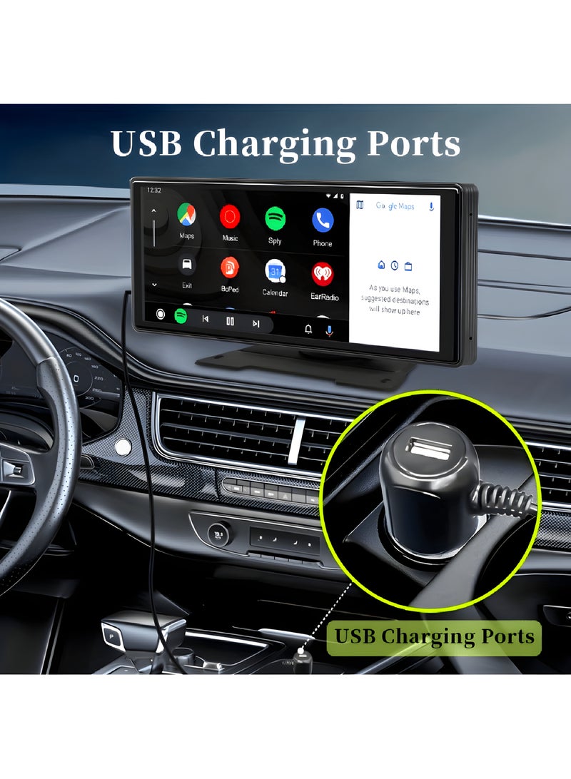 EzzySo Wireless CarPlay with 10.26 Inch Screen, Supports Apple CarPlay and Android Auto, Touch Screen Car MP5 Player Car Audio - WiFi, Bluetooth, FM, Car Portable Console Adapter, Link FM Transmitter AUX Output USB TF - Image 5