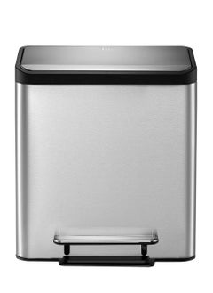 EKO Ecocasa Rectangular Recycling Pedal Trash Can Silver 30 L  - Image 3