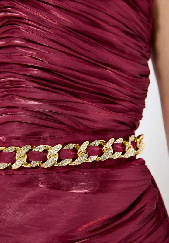 Amri Draped Satin Dress