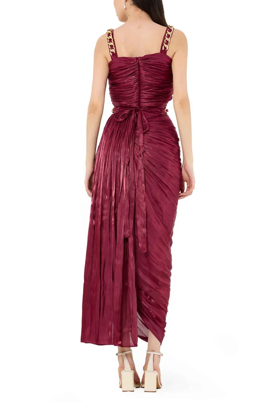 Amri Draped Satin Dress