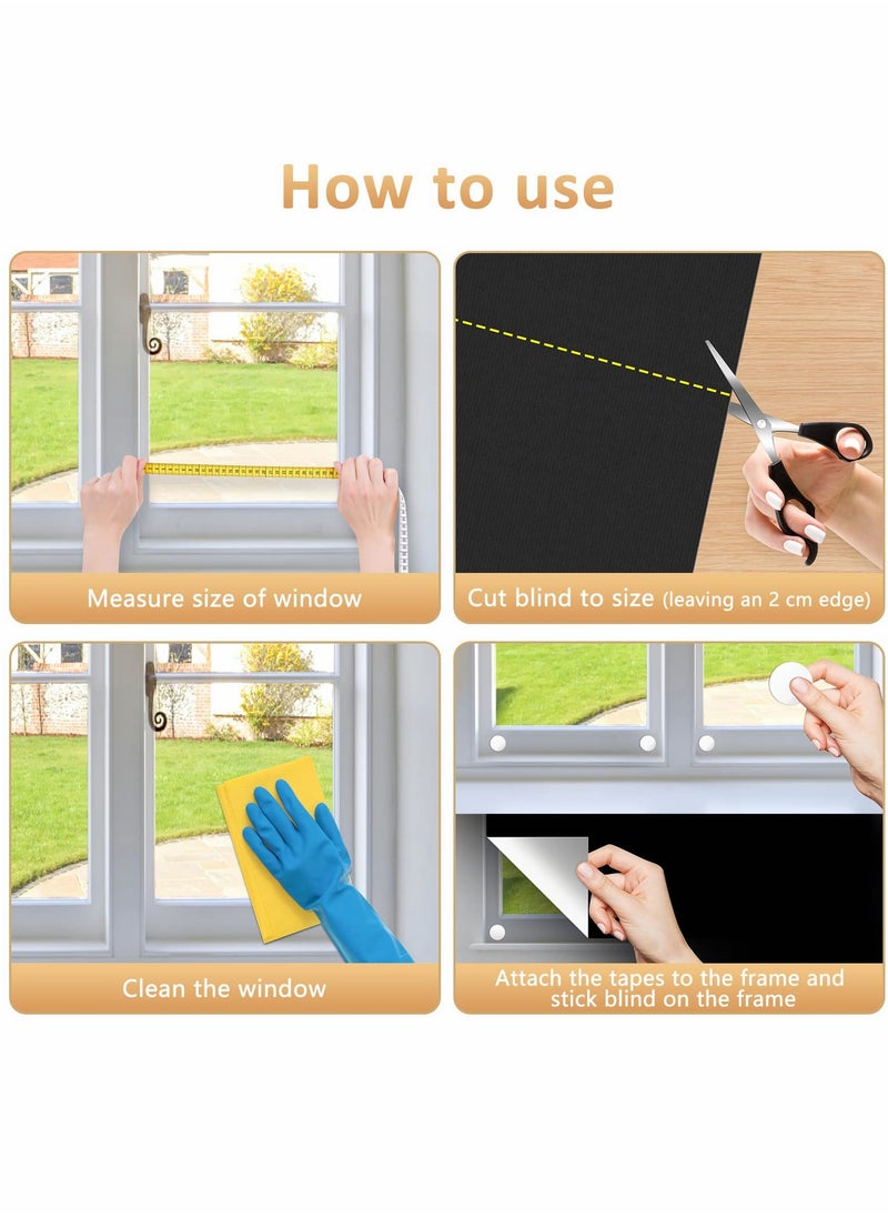SYOSI - Blackout Blind, Portable Blinds Stick On Window No Drill, Material Curtains for Bedroom Nursery Loft Travel RV Car 100x145cm - Image 1