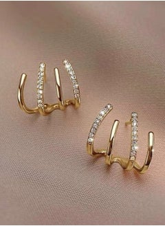 Elegant Gold Plated Earrings Cubic Zirconia