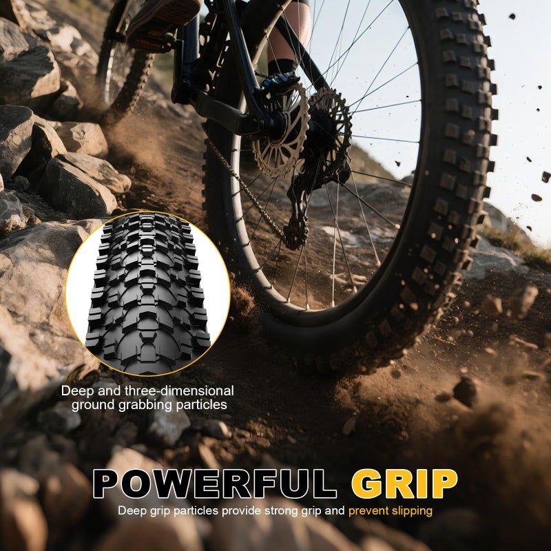 Pagpl 26 Inch Bike Tires Replacement 2-Pack 26x1.95 Bike Tire with Anti-Stab Weave, Folding Mountain Bicycle Tires and Tubes - Image 3