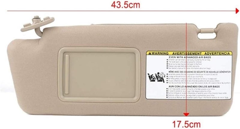 Wivplex Beige Left Driver Side Sun Visor for Toyota Tacoma 2005-2012 - Image 2