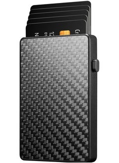 KASTWAVE Card Wallet Pop-Up Card Wallet for Men Minimalist Credit Card Holder Slim Carbon Fiber Wallet RFID Blocking(Carbon Fiber)  - Image 1