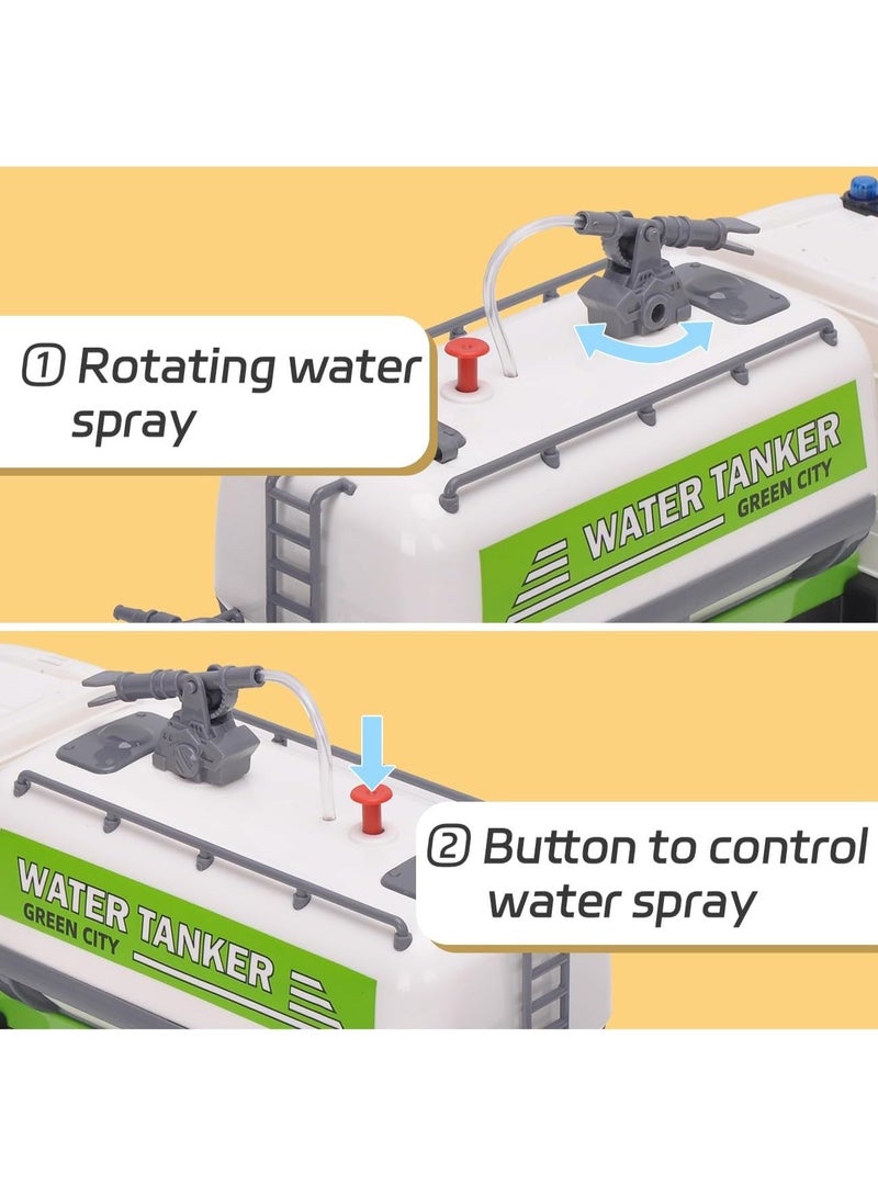 The Toys Home Licensed Scania Water Tanker Truck Toy for Kids – 10 Inch Friction Powered Push & Go Vehicle with Lights, Sound & Real Water Spray | 1:64 Scale Construction Truck Toy for Boys Ages 3+ - Image 4