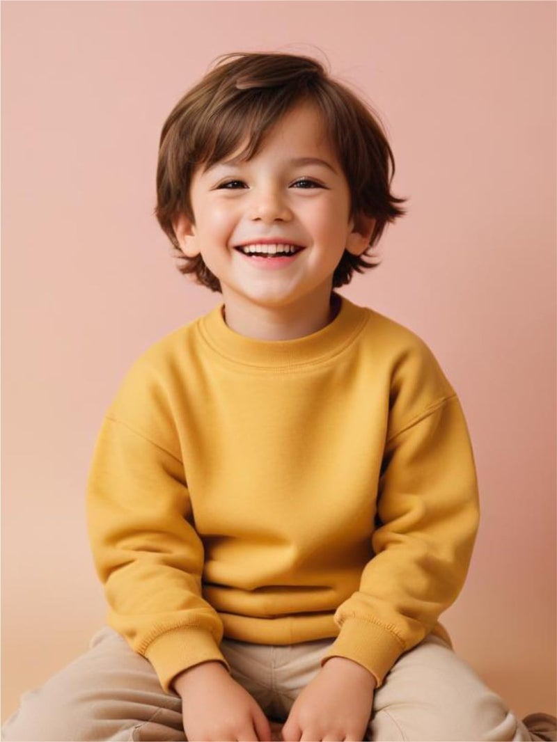 minicult Unisex-Child Cotton Sweatshirts in Solid Crew Neck Regular Fit Color Combo Pack of 3 (Multicolor)(11-12 Years) - Image 4