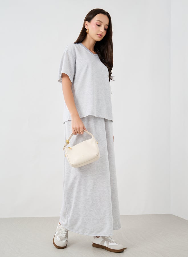 Take Two Take Two Graphic Print Round Neck T-Shirt and Maxi Skirt Co-Ords  - Image 2