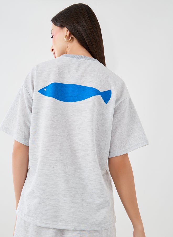Take Two Take Two Graphic Print Round Neck T-Shirt and Maxi Skirt Co-Ords  - Image 1