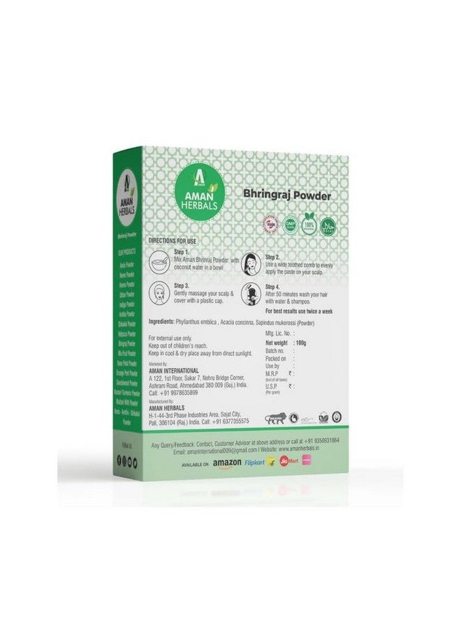 AMAN HERBALS - 100% Pure and Natural Bhringraj powder For Hair Growth 100gm | Preservative free - Image 2