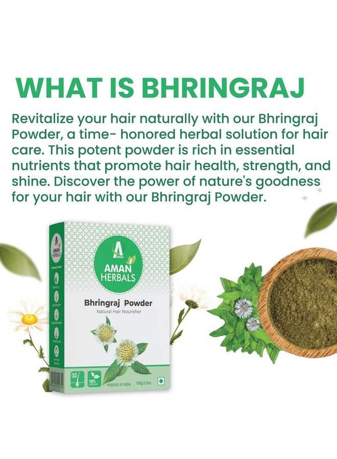 AMAN HERBALS - 100% Pure and Natural Bhringraj powder For Hair Growth 100gm | Preservative free - Image 3