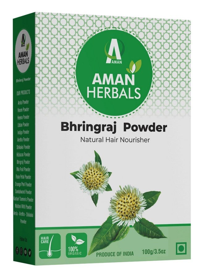 AMAN HERBALS - 100% Pure and Natural Bhringraj powder For Hair Growth 100gm | Preservative free - Image 1