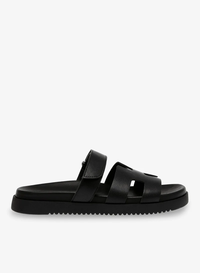 Mayven Black Flat Sandals
