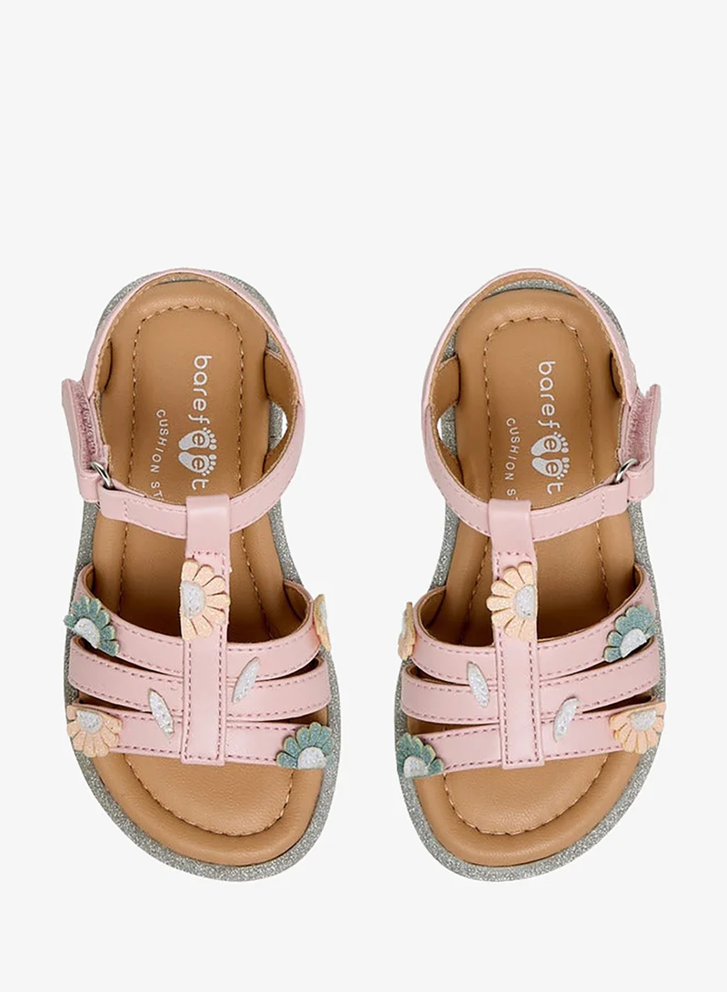 Barefeet Girls Hook and Loop Strap Sandals